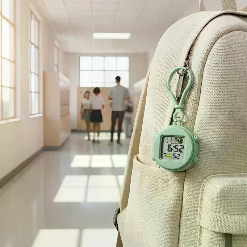 Keychain Digital Watch Anti Drop Large Screen Backpack Clip Pocket Clock For Student Exam Daily Time Record Small Gifts