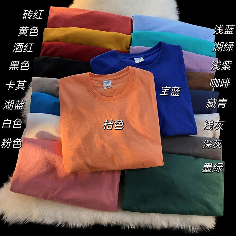 Men's Blank T-Shirt White S-3XL Oversized Solid Color Large Size Fashion Long Sleeve Top for Men And Women