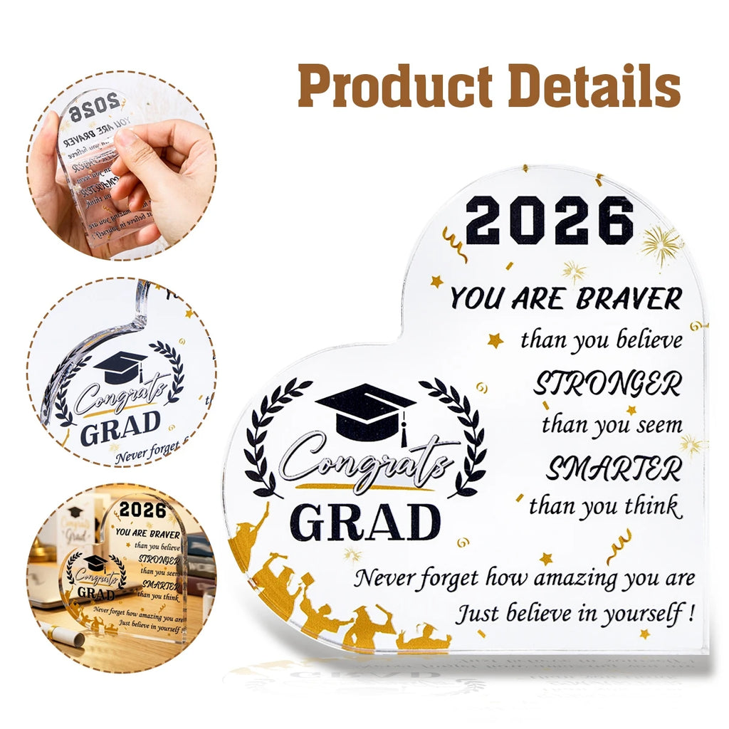 Graduation Acrylic Keepsake Congrats Grad Party Decor Class of 2026 Favors Desktop Ornament Grad Season Celebration Gifts