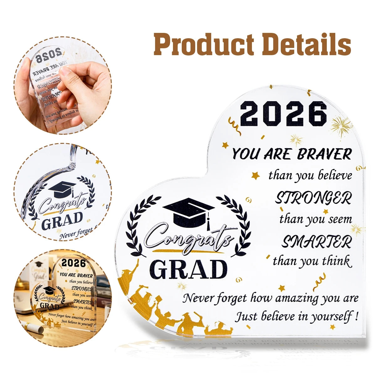 Graduation Acrylic Keepsake Congrats Grad Party Decor Class of 2026 Favors Desktop Ornament Grad Season Celebration Gifts