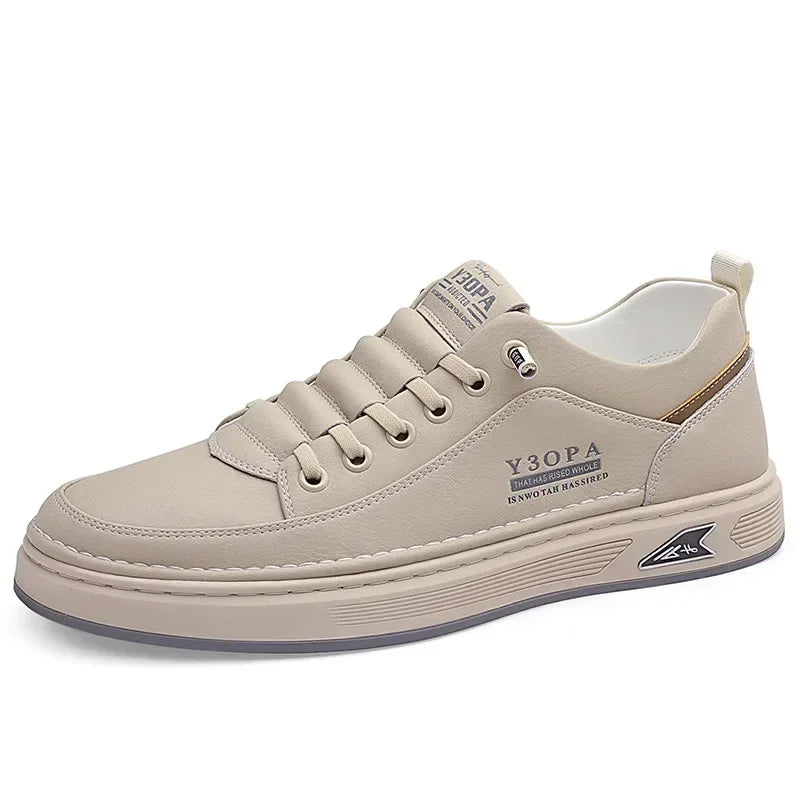 Men's Shoes Leather Casual Sneakers Breathable Walking Slip On Platform Shoes Man Flats Rubber Sole Sports Shoes Zapatillas