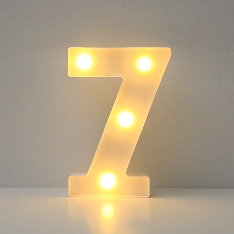 Alphabet LED Letter Lights Luminous Number Lamp Battery Night Light for Wedding Birthday Christmas Party  Home Decoration