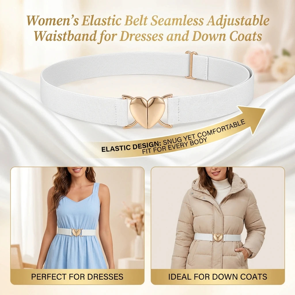 Elastic Belts for women Seamless Adjustable Waistband for Dresses Coats Non-Slip Stylish Fashion Accessory