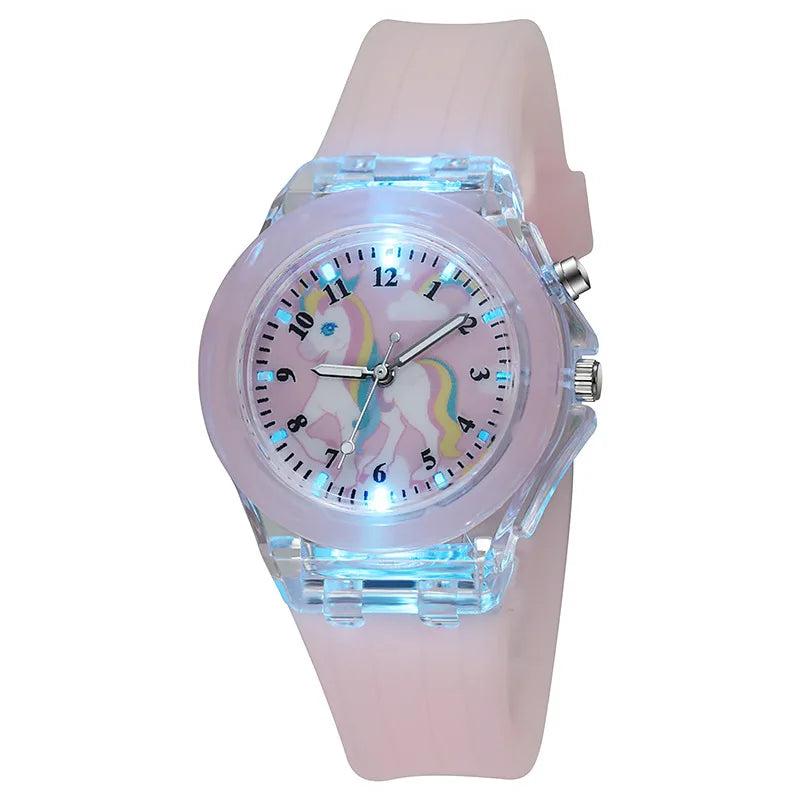 UTHAI C22 Kids's Watch Watches Glow at Night Quartz DIGITAL CLOCK Silicone Band Cute Girls Primary School