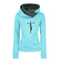 Hot Sale Autumn Winter Sports Women's Sweatshirts Quality Fashion Versatile Hoodies Print Double Collar Pullovers Daily Outdoors
