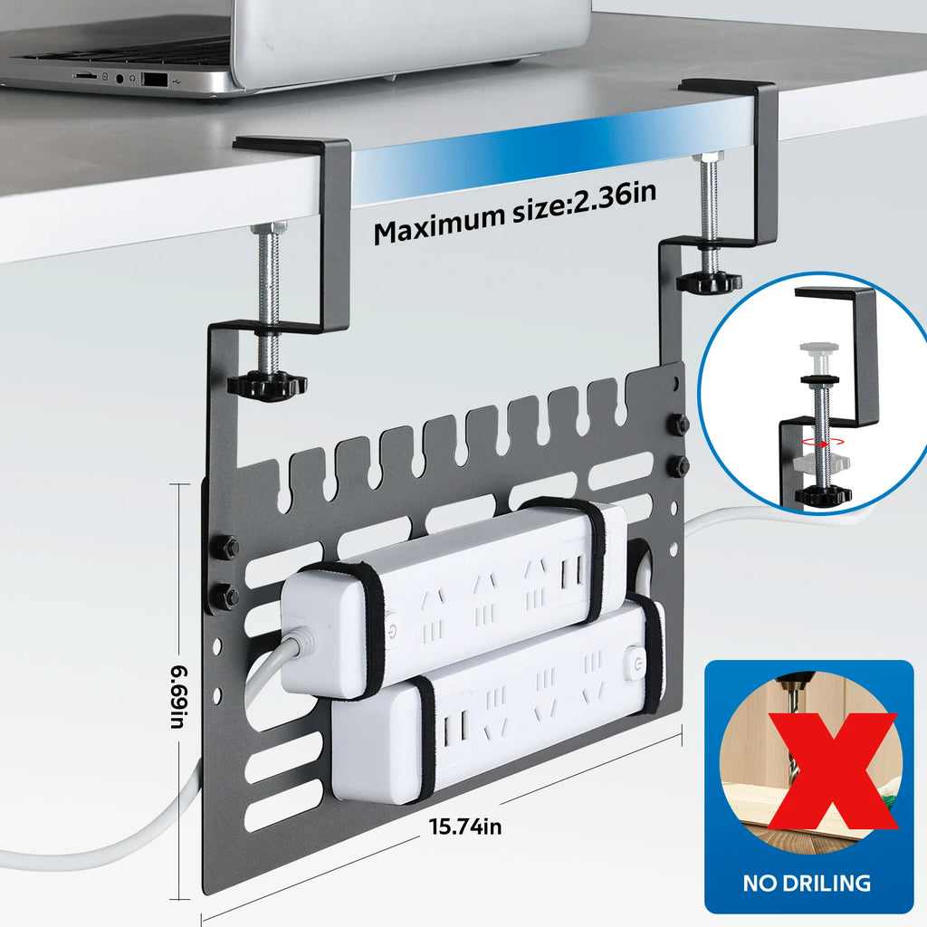 Table Cable Management Rack, No Drill, Cable Management Under the Table, Saving Space Under the Desk