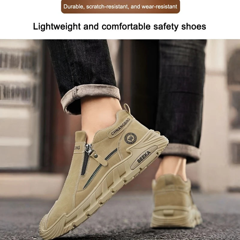 Men's Waterproof Casual Sneakers, Thick-Sole Wear-Resistant Sports Shoes, Non-Slip Comfortable Breathable, Fashionable Practical