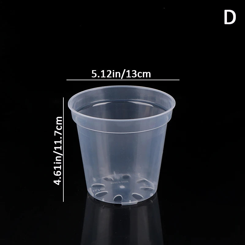 Home Garden Round Planter Pot Orchid Nursery Container Planter Container Transparent Orchid Container Round Starting Pot