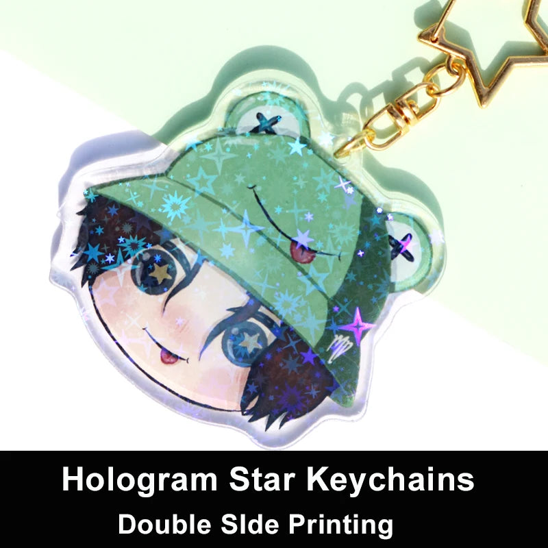 Custom Keychains Cartoon Llavero Key Chain Photo Customized Anime Charms Hologram Clear Acrylic Personalized Designer Keychains