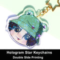 Custom Keychains Cartoon Llavero Key Chain Photo Customized Anime Charms Hologram Clear Acrylic Personalized Designer Keychains