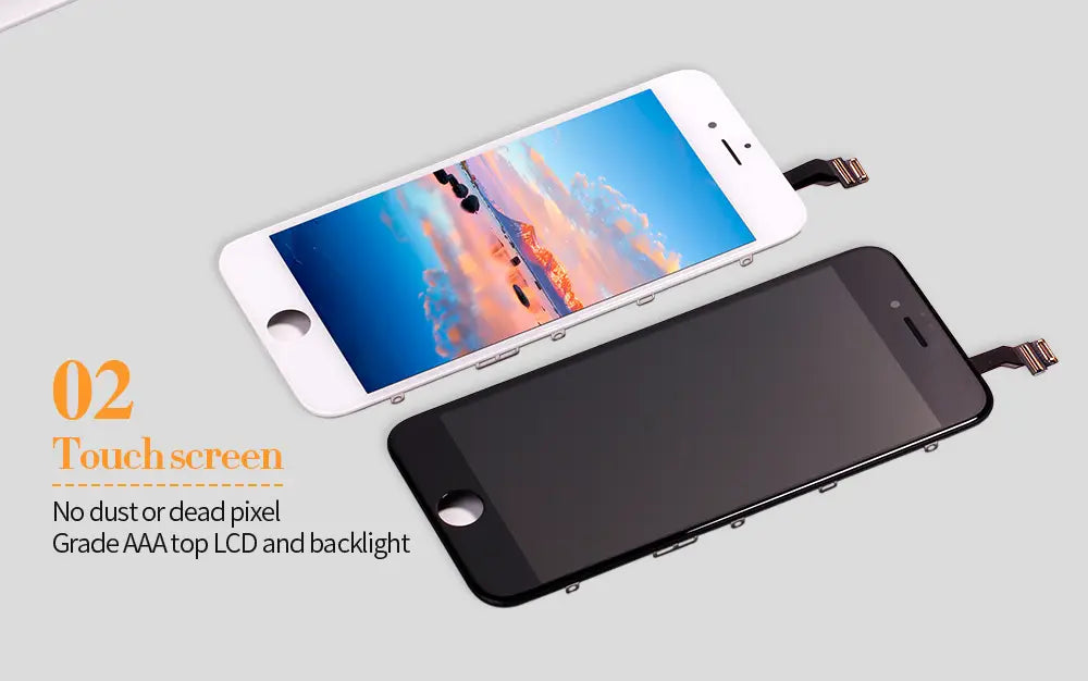 ensembles de vitrines tactiles d’iPhone 5s blanc et noir avec châssis brillants, offrant un affichage vibrant sur l’unité blanche pour les écrans LCD et le remplacement de l’écran tactile pour iPhone 5 à 8 Plus
