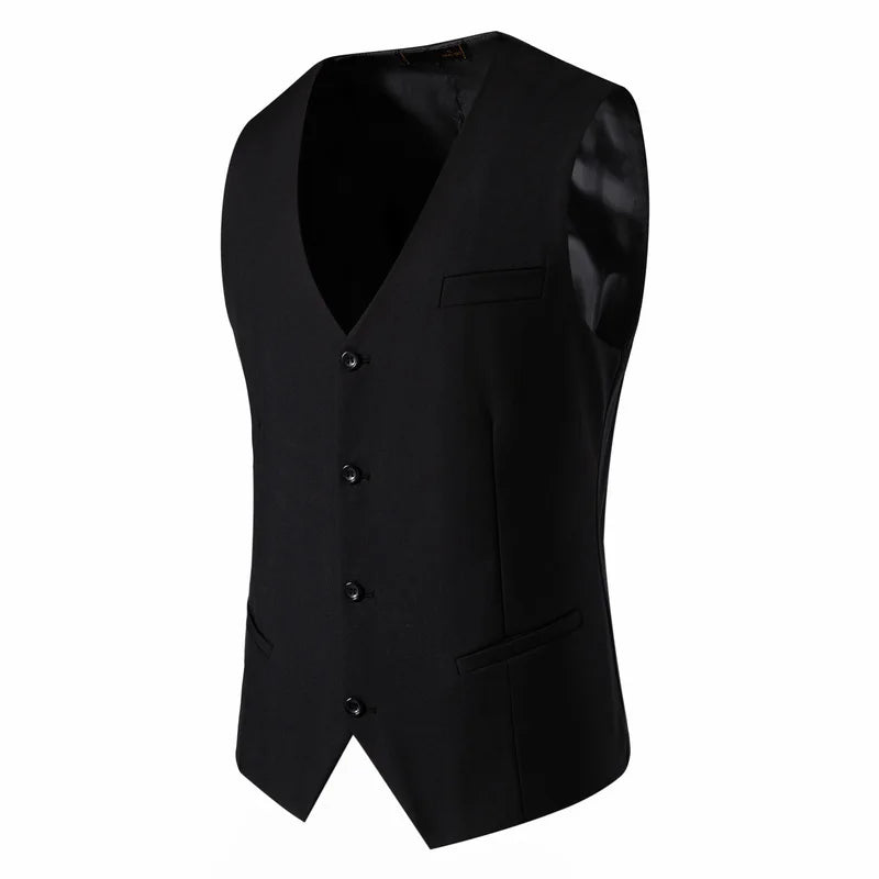 Mens Suit Vest Smart Casual Sleeveless Vest Single Breasted Solid Color Business Wedding Formal Suit Vests Spring Summer Autumn