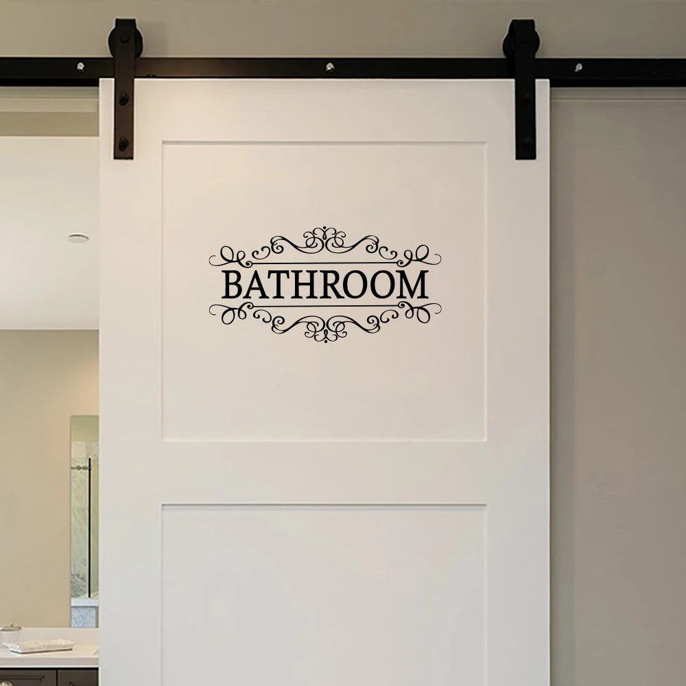 Bathroom Sign Door Wall Decal sticker Accessories Wall Sticker WC Toilet Home Decor