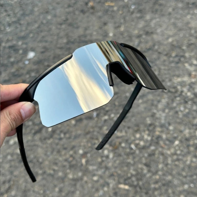 Cycling Sunglasses UV Protection Windproof Large Frame Sports Goggles for Outdoor Biking Mens Sunglasses