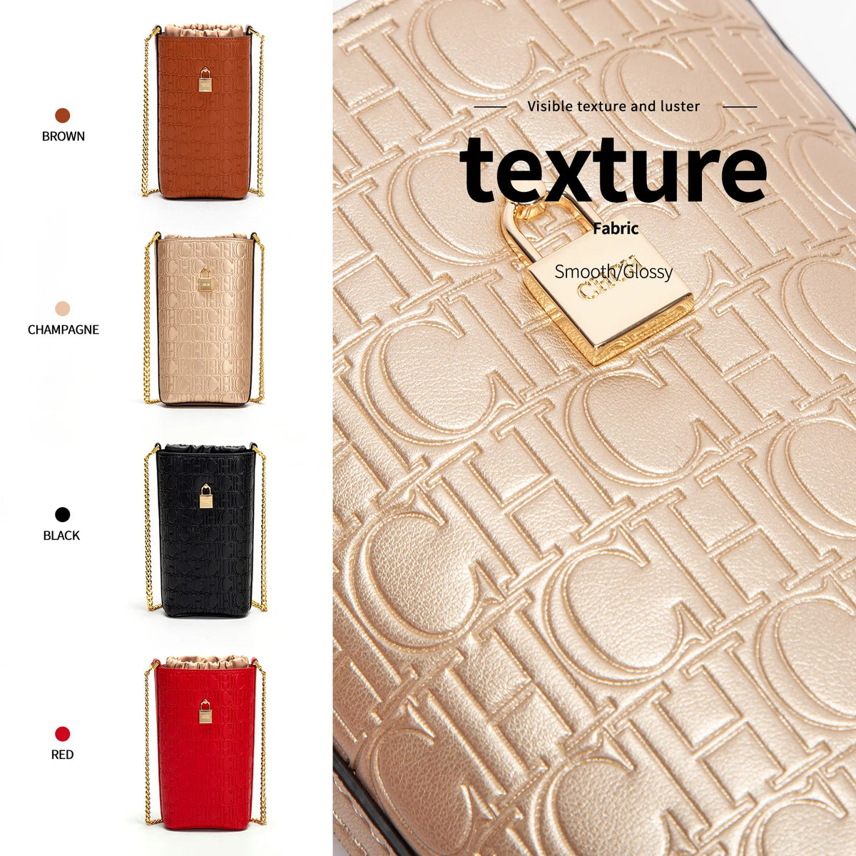 Leather Shoulder BagsEmbossed  Motifs Vintage-Inspired Designs with Gold-Toned Locks Textured Chains Chic Functional Details