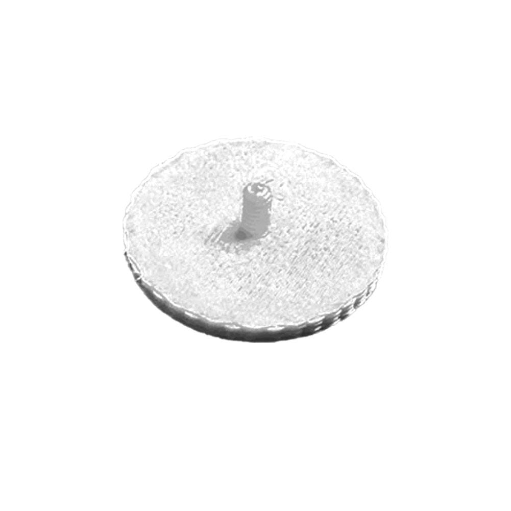 Capuchon de vis de remplacement pour téléphone CMF 1, circulaire, ton argenté, avec une surface tissée texturée et une broche centrale.