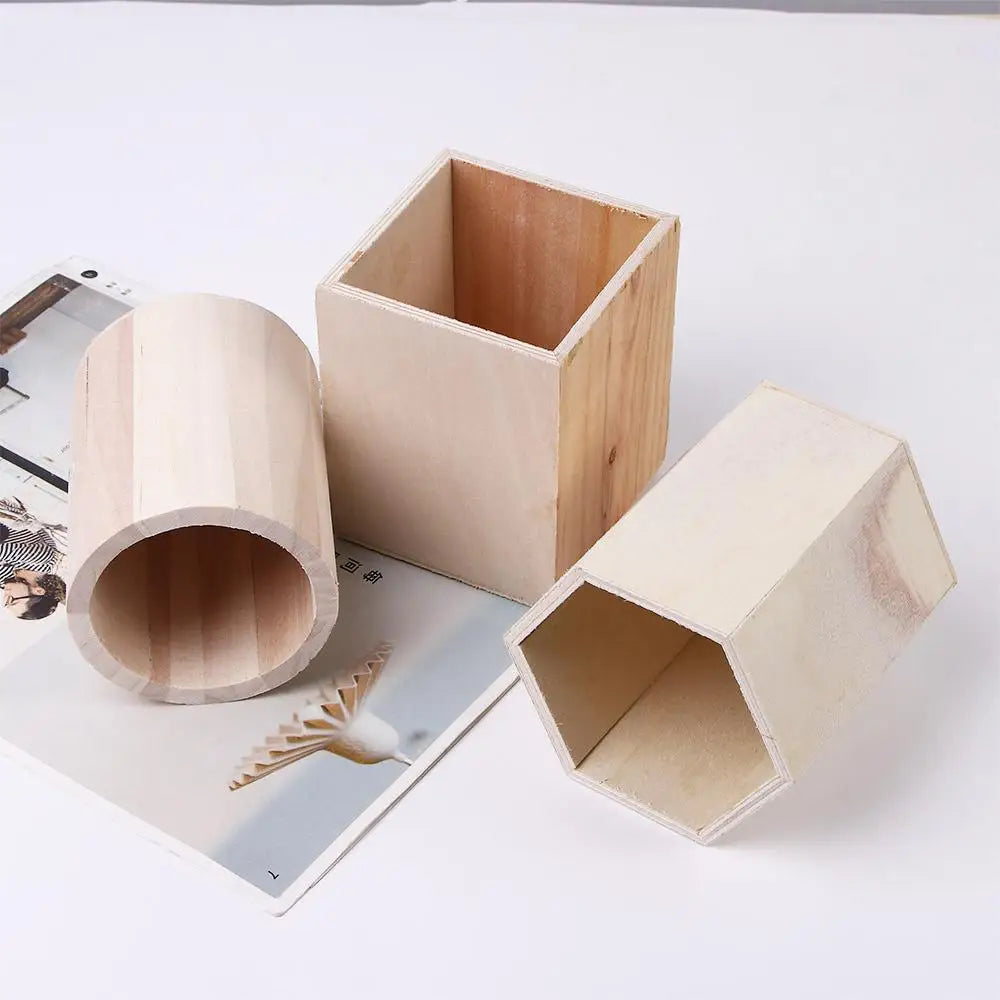 Lovely Fashion Desk Accessories Stationery Office Organizer Office Pen Holder Pencil Holders Storage Box Wooden
