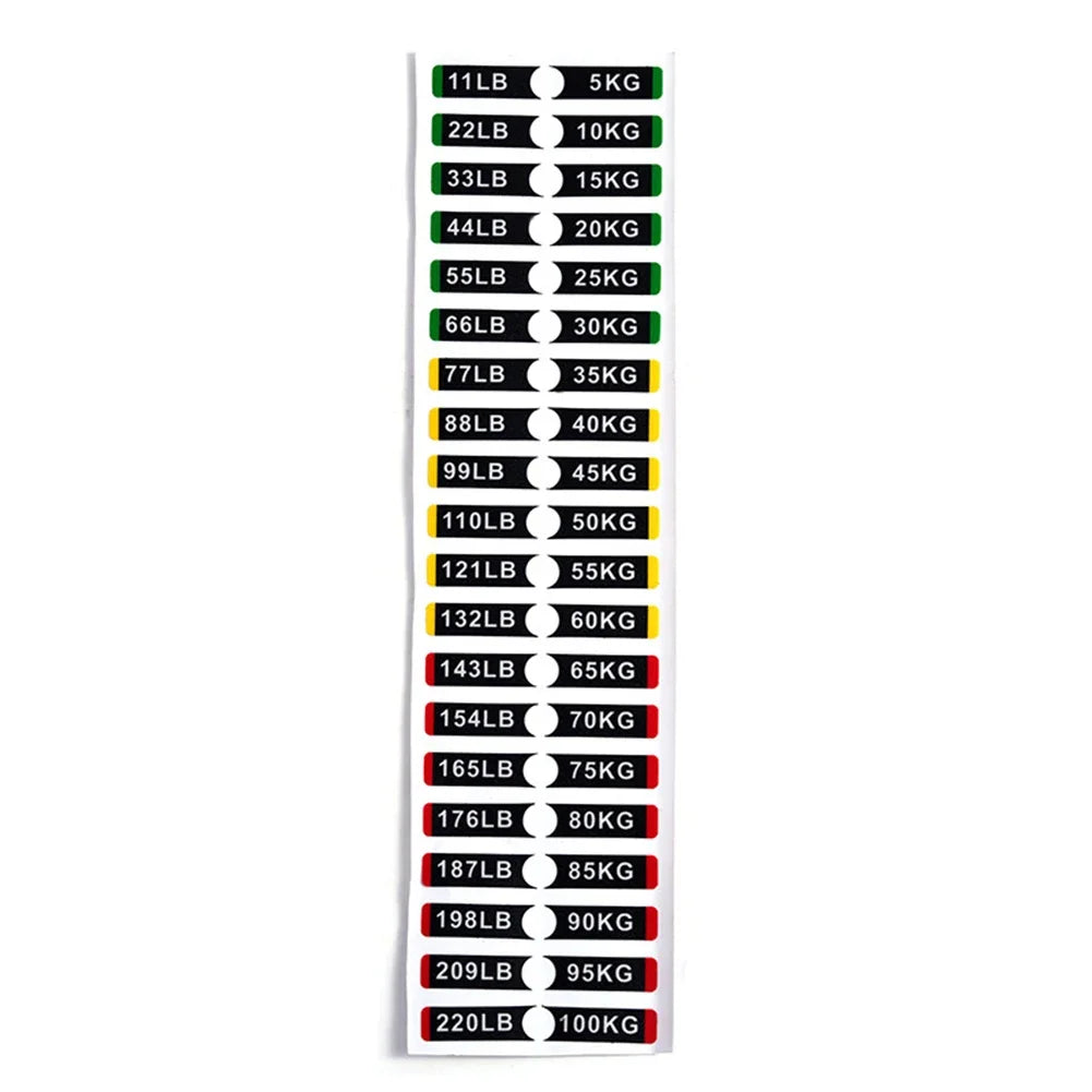 Fitness Equipment Weight Stickers Gym Weight Stack Labels Number Stickers 5kg To 120kg Gym Weight Equipment Label Number Sticker