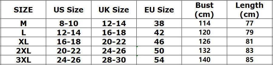 Die Tabelle zeigt Größenumrechnungen für ein Herren-Leinenhemd mit kurzem Ärmel im lässigen Stil mit Knopfleiste; sie führt Brust- und Längenmessungen sowie US-, UK- und EU-Größen auf.