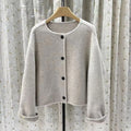 Wool Short Double-sided Woolen Coat Women Autumn and Winter Round Jackets Long Sleeves Short Blends Coats