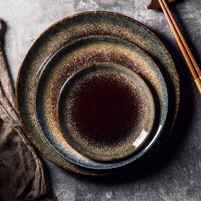 Japanese Ceramic Serving Dinner Plate Western Steak Dishes Trays Tableware Breakfast Dinnerware