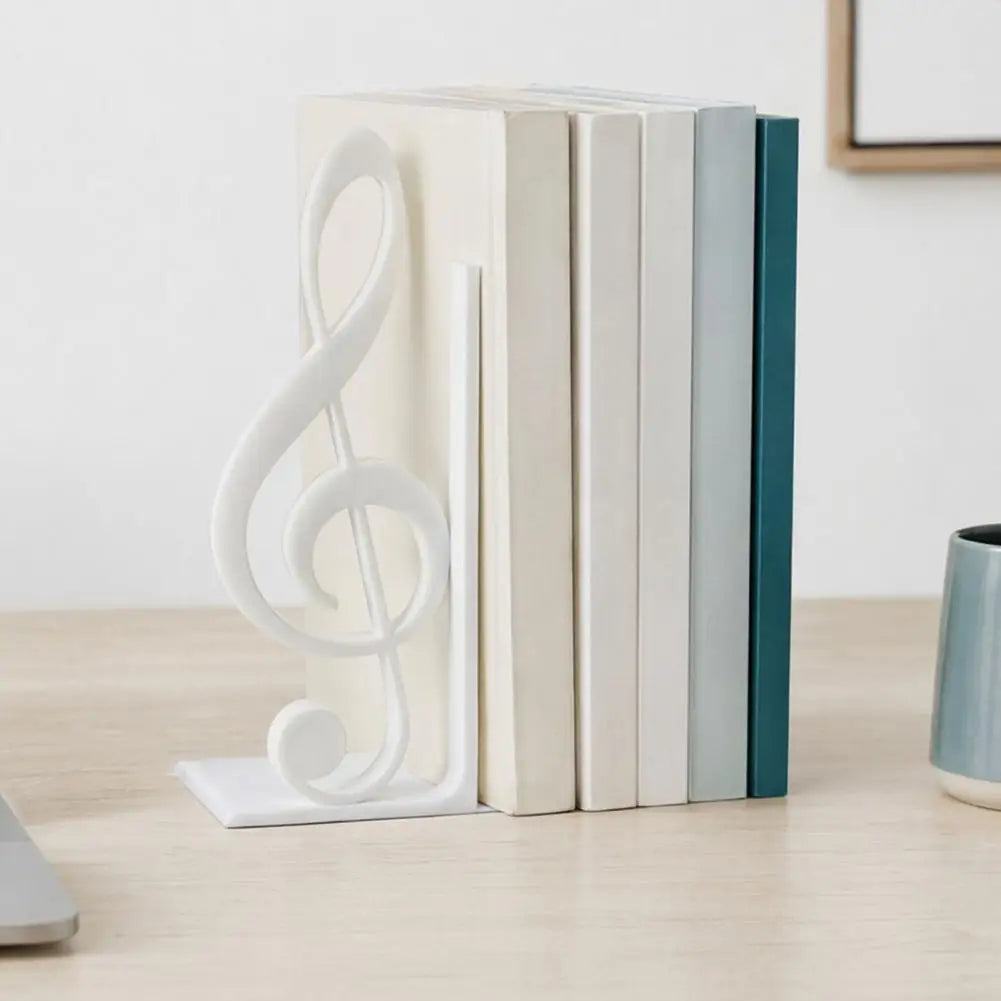 Musical Note Decoration Music Themed Home Decor 3d Printed Treble Clef Bookends Music Note Shelf Organizer Non-slip Modern Book