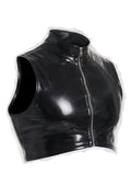 Men Plus Size Wet Look PVC Tank Top Shiny PU Leather Sleeveless Muscle Shirts Tights Fitness Gym Crop Tops Vest Tanktop Shaper