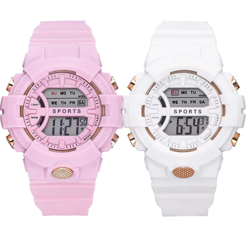 Fashion Electronic Watch for Women and Men, Sports Night Light Couple Watch with Alarm and Timer Functions Boys and Girls Watch