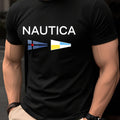 Men's T-shirt -Summer Short Sleeve Lightweight Top -Trendy, Fashionable, Breathable, Comfortable, Versatile -Simple Letter Print