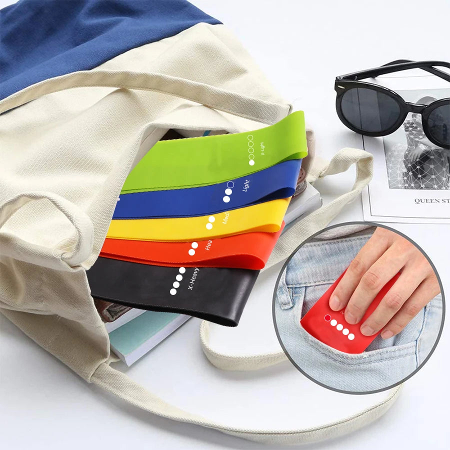 Fitness Resistance Loop Bands Rubber Elastic Exercise Bands, Multi Tension Training Bands for Yoga Pilates Home Workout