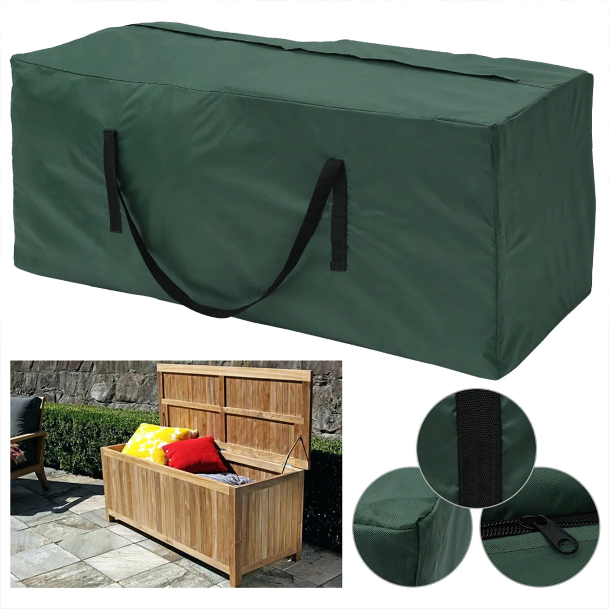 Outdoor Patio Cushion Storage Bags Waterproof Extra Large Patio Furniture Cover Cushion Storage Bag with Handle and Zipper Home