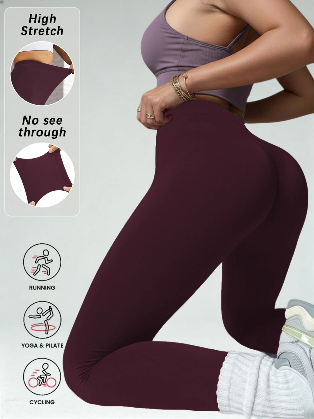 Women'S Super Soft Leggings,High Stretchy No See Through  Pants，for Casual Attire, All-Season