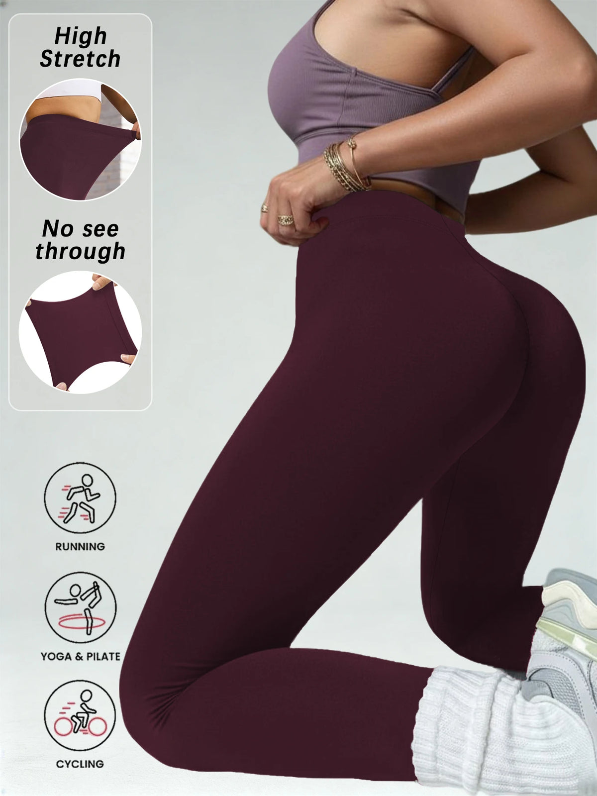 Women'S Super Soft Leggings,High Stretchy No See Through  Pants，for Casual Attire, All-Season