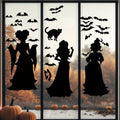 Halloween Dark Horror Atmosphere Decoration Wall Stickers Cartoon Witch Bat Home Living Room Glass Window Decoration