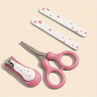 4 Pcs/Set Baby Care Set: Nail Clipper with Cover, Nail Files, Scissors