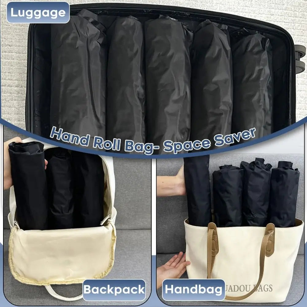 Luggage Vacuum Storage Bag Reusable Hand Roll Vacuum Bags for Travel Waterproof Vacuum Compression Bag Space Saver