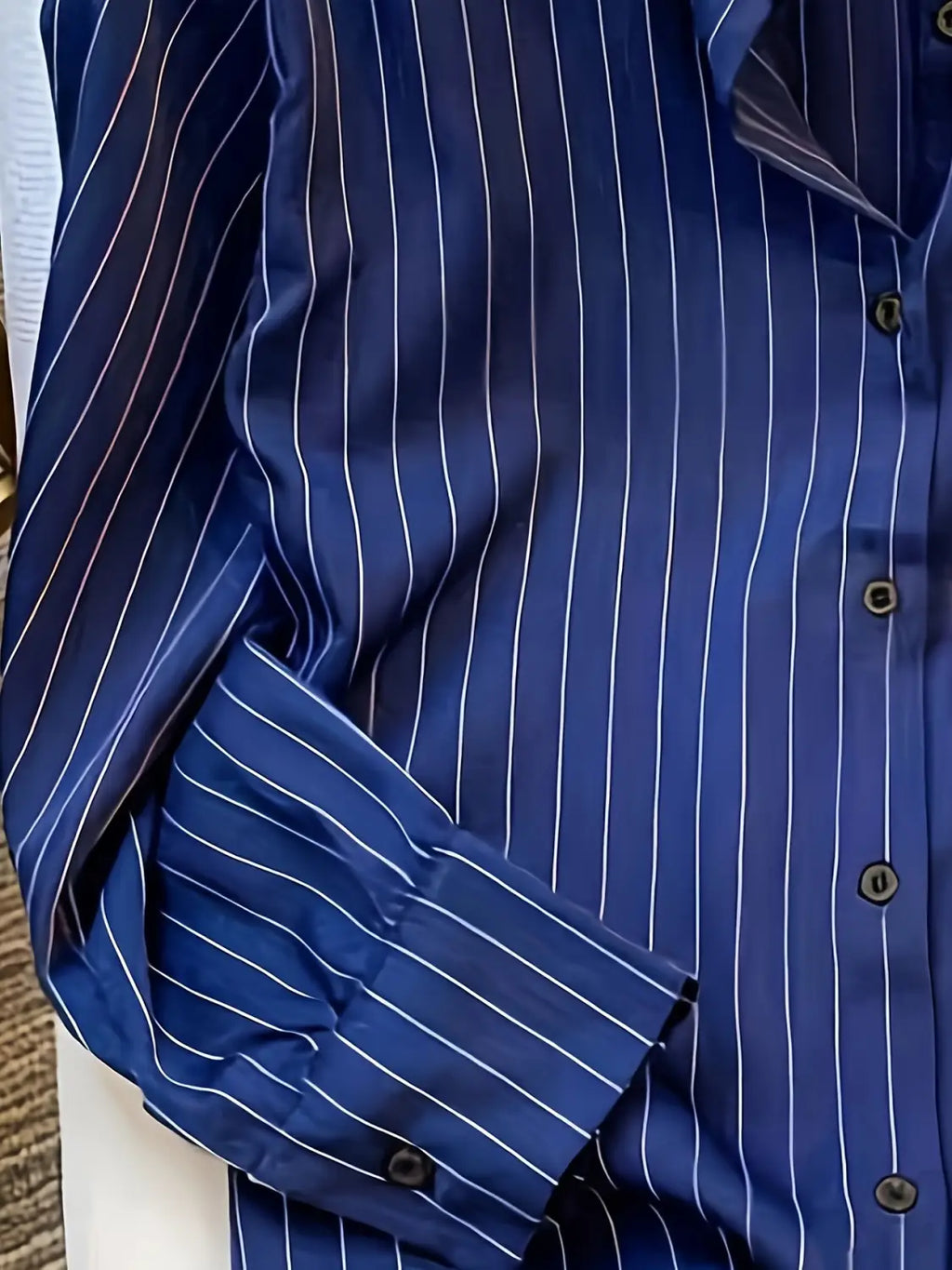 Striped Long Sleeve Shirt for Women, Autumn and Spring Design Sense Minority Commuting Blouse, High-End Top