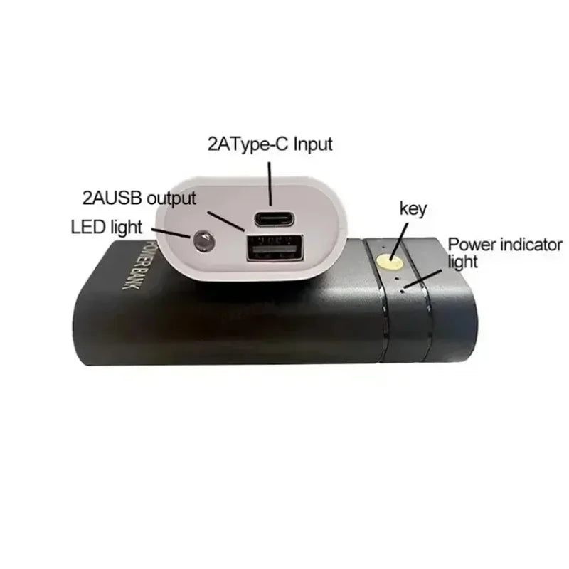 Power Bank Box For Phone Electronic Charging Not Including Batteries 6000mAh 5V 2A 2X 18650 USB Type-C Battery Charger Case