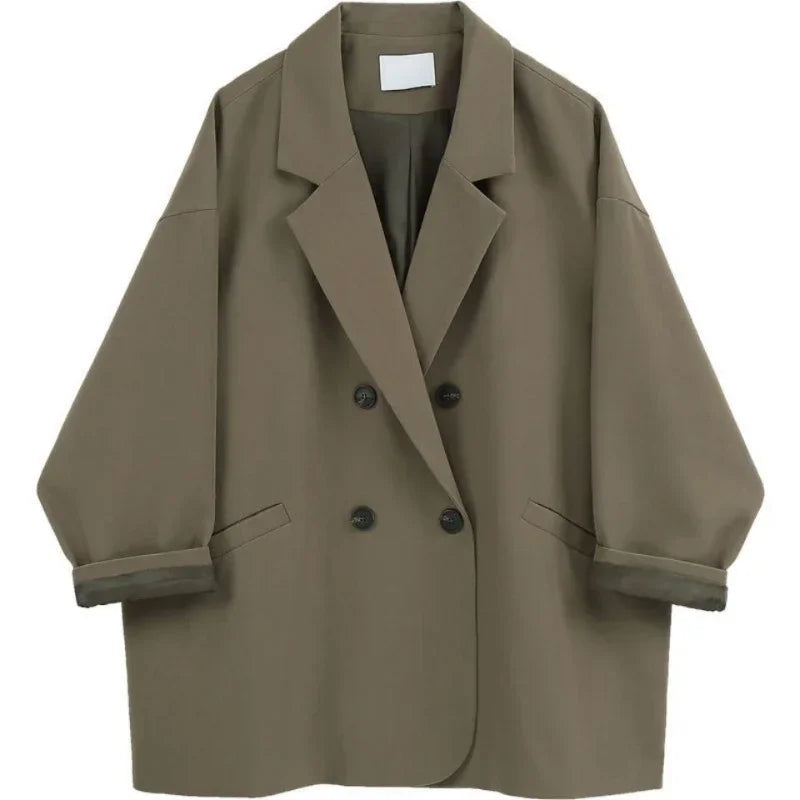 Women's Blazers Over Jacket Dress Brown Female Coats and Jackets Long Clothing Black Outerwear Winter Trend 2025 on Promotion In