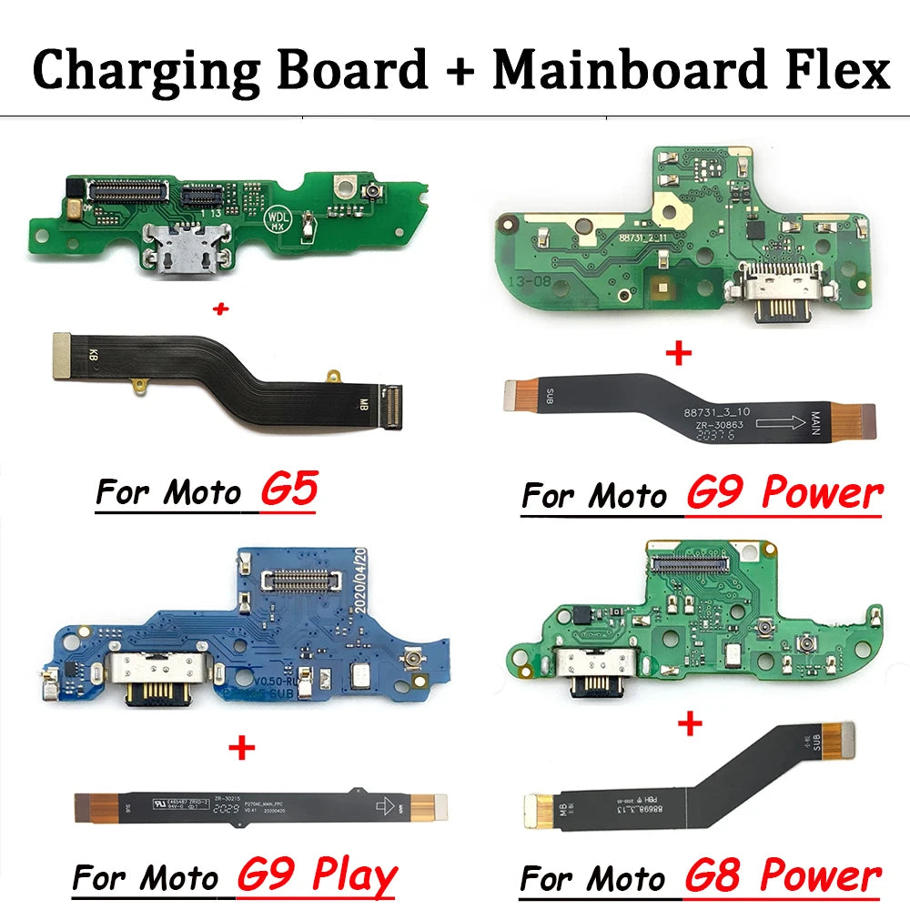 Tested For Moto G6 G7 G8 G9 Play Plus Power G41 G100 USB Power Charging Board Connector Plug Port Dock With Mainboard Flex Cable