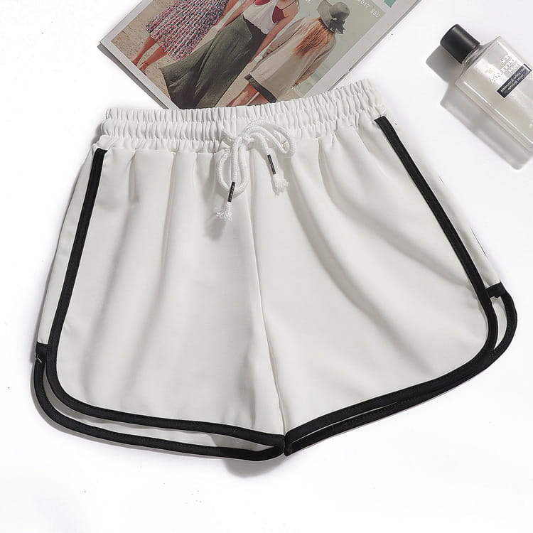 men athletic shorts 3-pack featuring white athletic shorts with black side stripes and a drawstring waistband designed for running and sports activities.