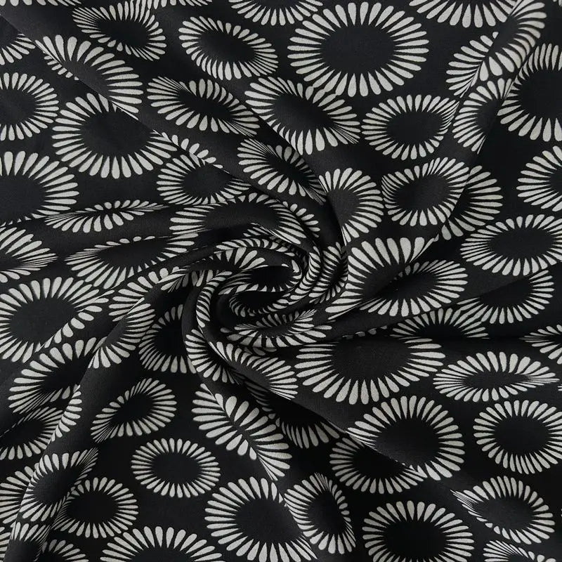 L100cm X W150cm Black Curtains Fabric Handmade Sewing Home Print Retro Summer Breathable Fashion DIY Craft Textile Art Material