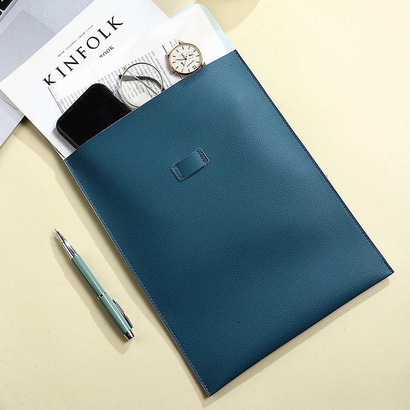 Business Office Leather Personalized Document Bag A4 Paper 13 Inch Laptop Bag Custom Name Luxury Wholesale Versatile Storage Bag