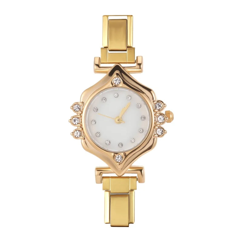 2025 Women Watches Small Round Watch Golden Luxury Wristwatches Ladies Fashion Gold Bracelet Watch Female Elegant Clock Women
