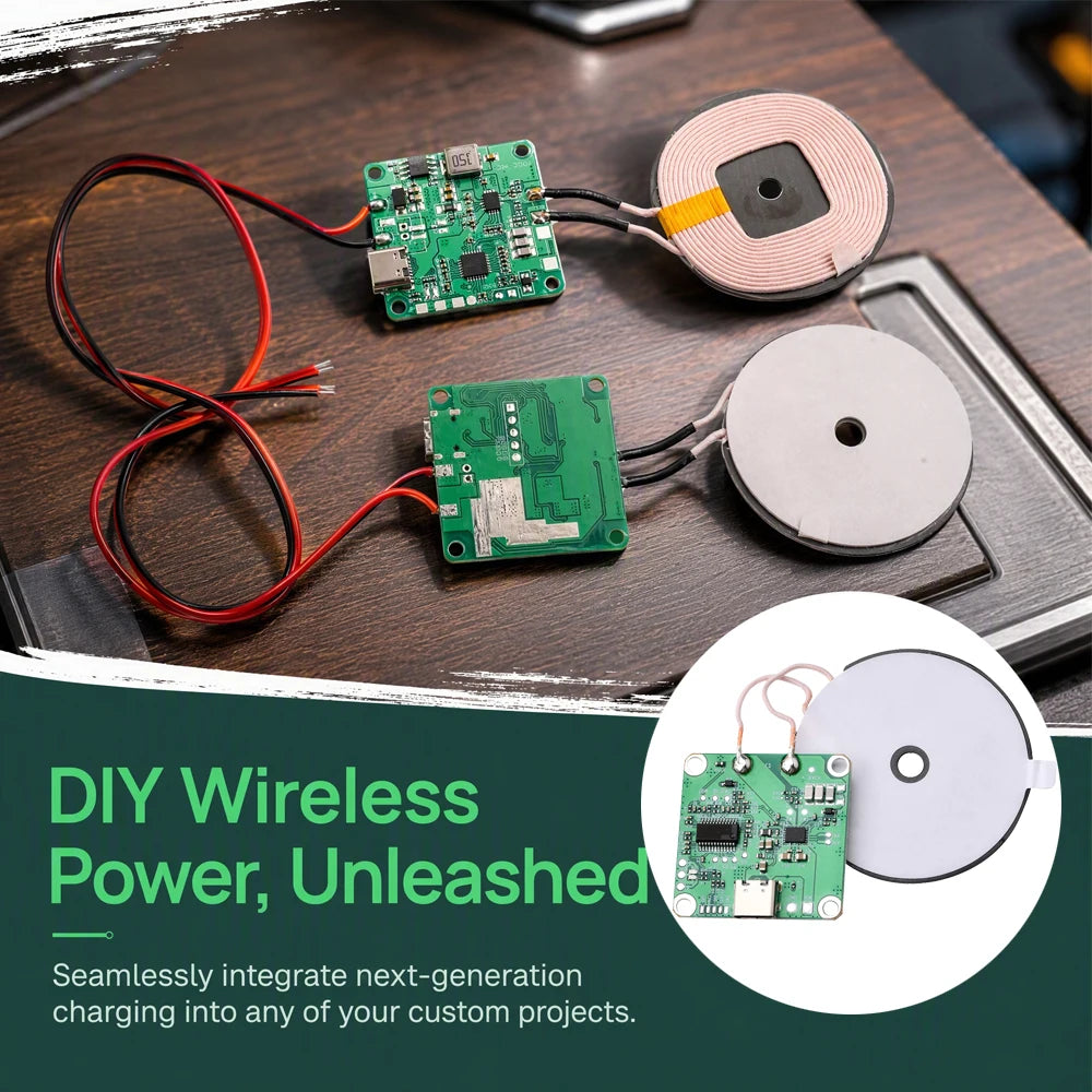 For 0-10MM 20W 5V 9V 12V Fast Charging Wireless Charger Transmitter Module TYPE-C + Coil Universal FOR CAR PHONE Battery
