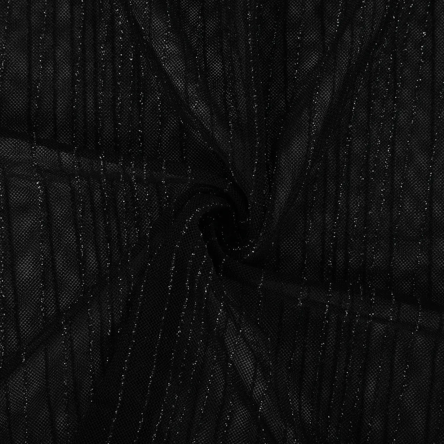 Men glitter mesh T-shirt in black featuring subtle vertical glitter stripes on sheer fabric for a see-through stylish effect.