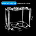 ☭Aquarium Mini Acrylic Fish Tank Reptile Pet Box Stackable Aquarium Cylinder Landscape Seaweed For Home Office Decoration