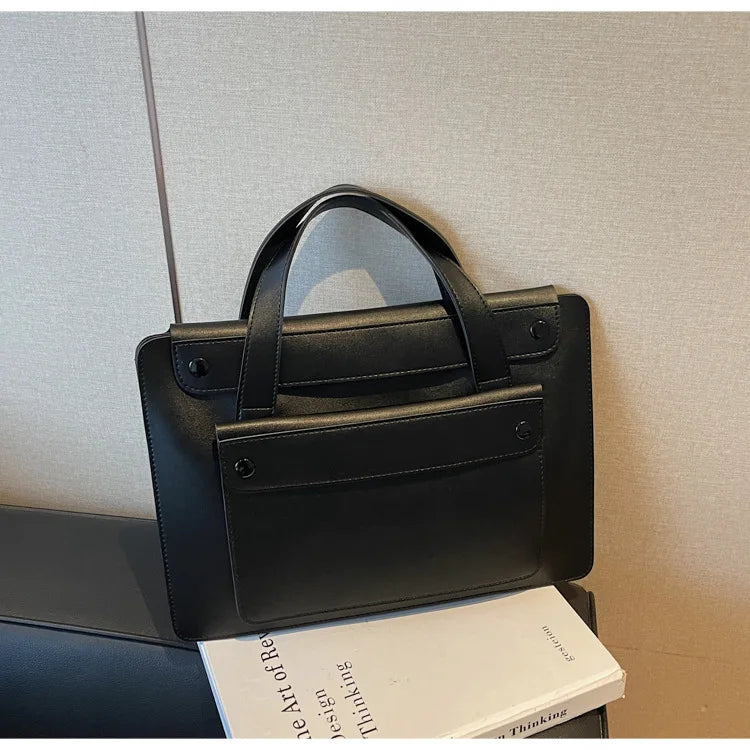 Business Office Luxury Personalized Briefcase Commuting Woman PU Leather Large Capacity Documrnt Bag Travel 14 Inch Laptop Bag