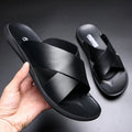 Sandals for Men Slippers Genuine Leather Luxury Brand Fashion  Men Flats Casual Non-slip Beach Sandalia Zapatos Hombre 2026