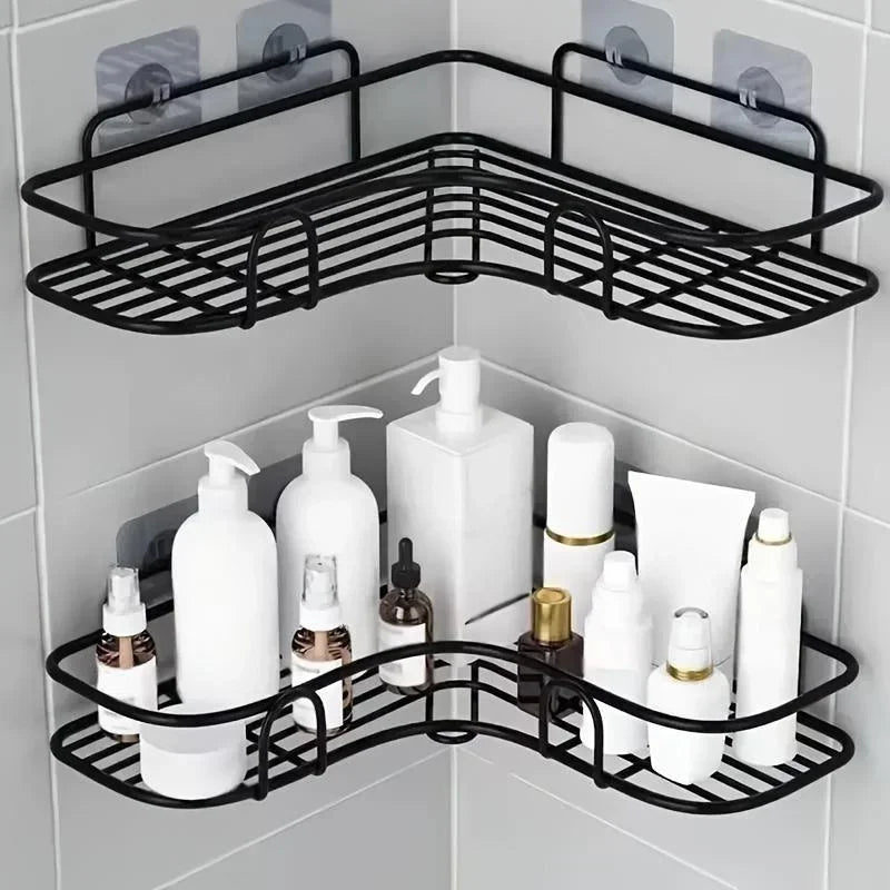 Bathroom Shelf Wall Mounted Corner Storage Shelves Shampoo Holder Cosmetic Rack Bath Shower Drain Basket Bathroom Organizer